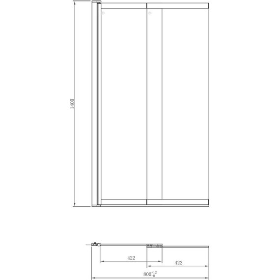 Шторка для ванны Azario Boston 143B 80х140 см AZ-143B, чёрный/прозрачное - фото 3