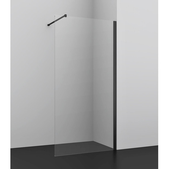 Душевая перегородка Azario Felton 90 см AZ-151S 90 (стекло 8 мм) с кронштейном в комплекте, чёрный/прозрачное - фото 2