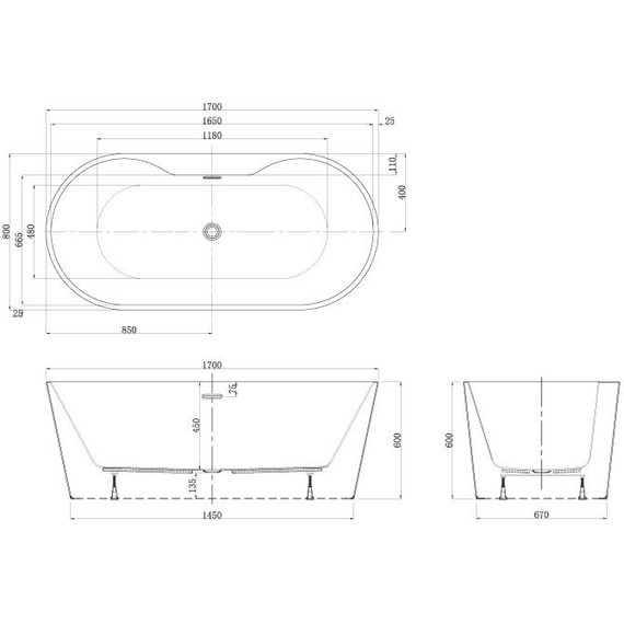 Ванна отдельностоящая Azario Bristol 170x80 см BRI17080D - фото, картинка 6 Ванна отдельностоящая Azario Bristol 170x80 см BRI17080D - фото 6