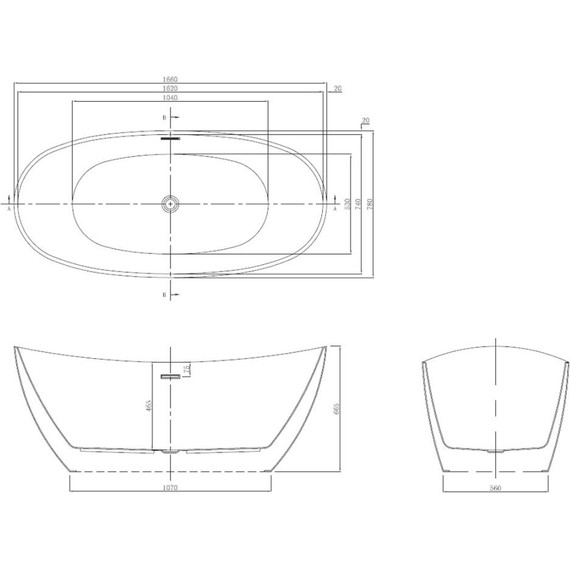 Ванна отдельностоящая Azario Glasgow 166х78 см GLA16778MB, черный матовый, Размер - мм: 1650х800 - фото 5