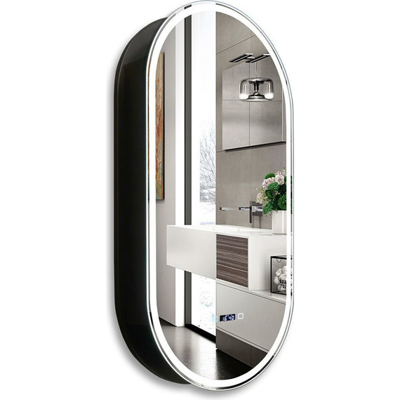 Зеркало-шкаф Azario Soho Black 50 см LED-00002612, черный - фото 