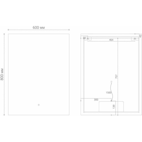 Зеркало Grossman Pragma-норма Black 60 см 1860802, черный - фото 4