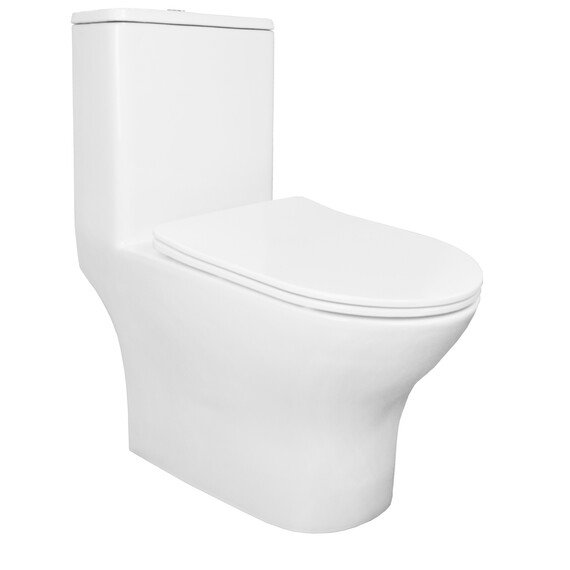 Унитаз-моноблок безободковый Azario Terni AZ-8618 с крышкой микролифт - фото 