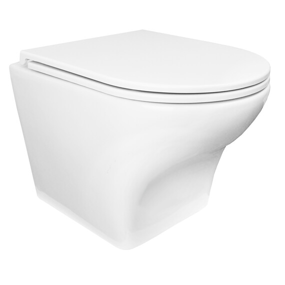 Унитаз подвесной безободковый Azario Porta AZ-0064 с крышкой микролифт - фото 