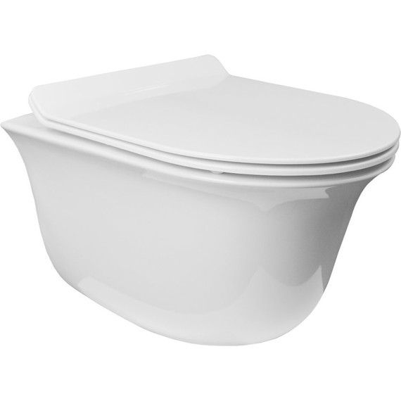 Унитаз подвесной безободковый Azario Felice AZ-0051 с крышкой микролифт - фото 