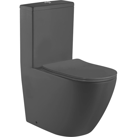 Унитаз-моноблок безободковый Azario Morano AZ-1001MB с крышкой микролифт, черный матовый, Цвет производителя: чёрный - фото 2