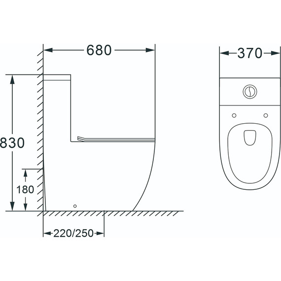 Унитаз-моноблок безободковый Azario Morano AZ-1001MB с крышкой микролифт, черный матовый, Цвет производителя: чёрный - фото 3