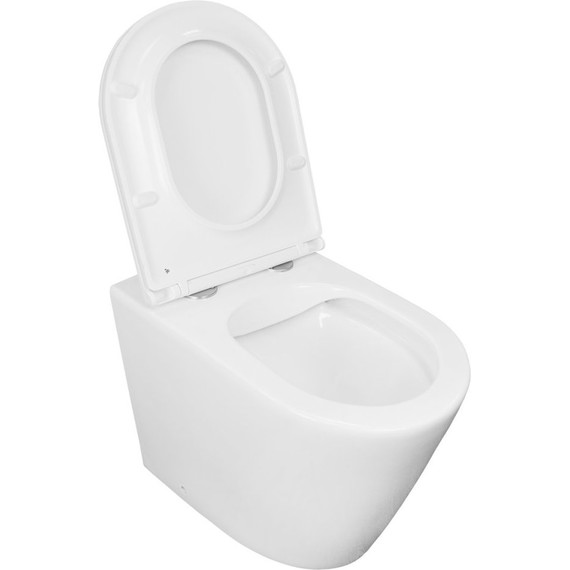 Унитаз приставной безободковый Azario Teramo AZ-1003DNR с крышкой микролифт - фото 3