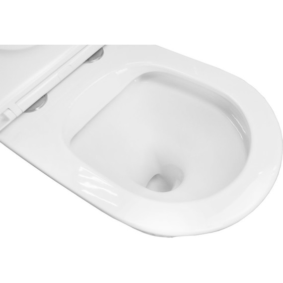 Унитаз приставной безободковый Azario Teramo AZ-1003DNR с крышкой микролифт - фото 8