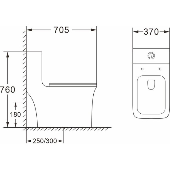 Унитаз-моноблок безободковый Azario Gressa AZ-1111MB с крышкой микролифт, черный матовый, Цвет производителя: чёрный - фото 3