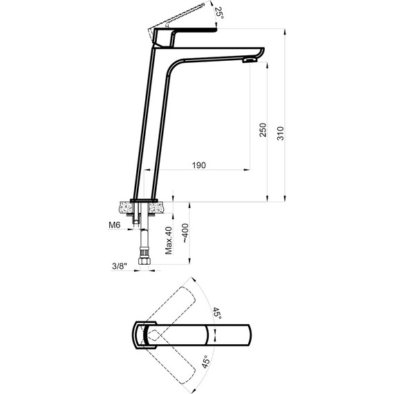 Смеситель для раковины высокий Azario Atri AZ-15964551 - фото 2