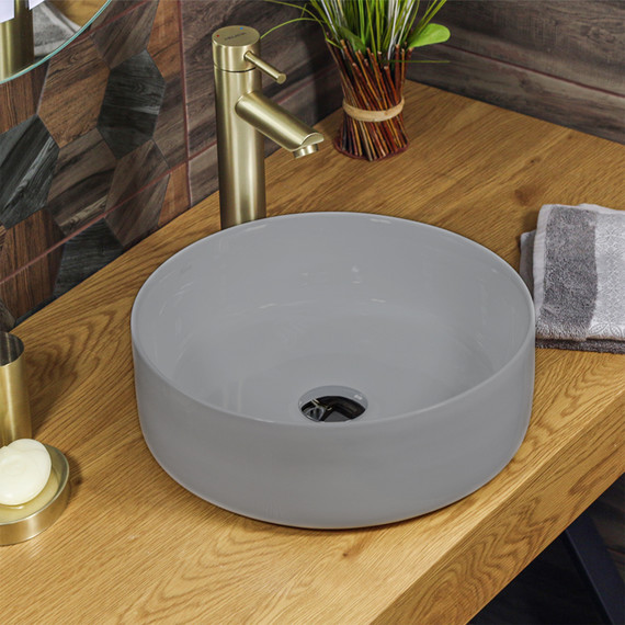 Раковина-чаша Azario 34 см AZ-3134-MFG SP, светло-серый матовый - фото 2