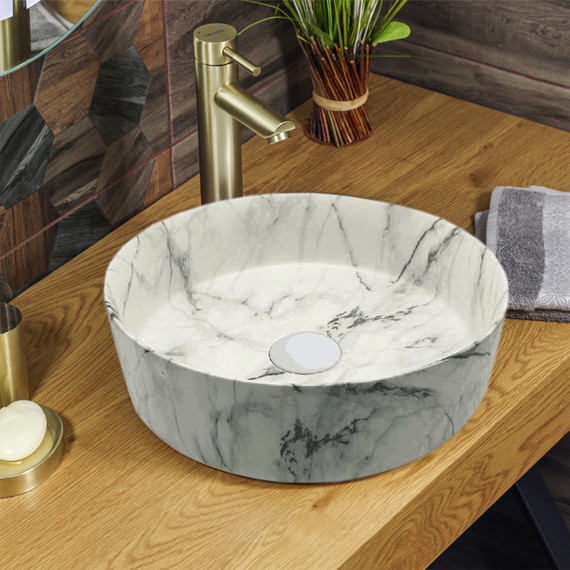 Раковина-чаша Azario 34 см AZ-3134-ST SP, мраморный матовый - фото, картинка 2 Раковина-чаша Azario 34 см AZ-3134-ST SP, мраморный матовый - фото 2