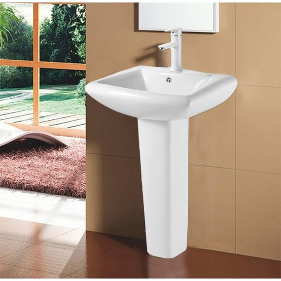 Раковина с пьедесталом Azario Elana 48 см AZ-334P - фото, картинка 5 Раковина с пьедесталом Azario Elana 48 см AZ-334P - фото 5