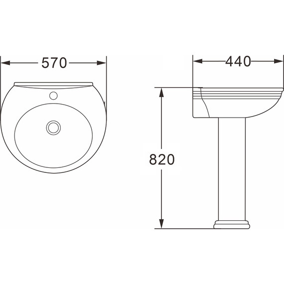 Раковина с пьедесталом Azario Benty 57 см AZ-337P - фото 4