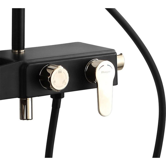 Душевая стойка Azario AZ-801-2, черный/золото, Цвет производителя: чёрный, золото - фото 3