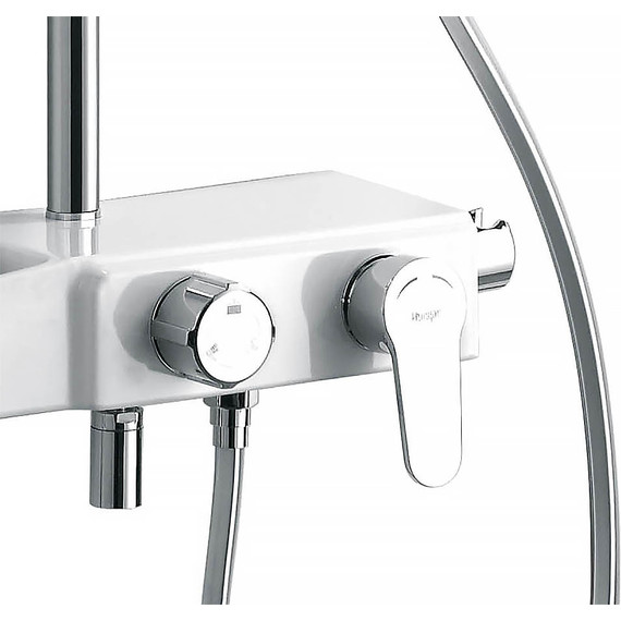 Душевая стойка Azario AZ-801, белый/хром, Цвет производителя: хром, белый - фото 3