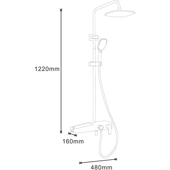 Душевая стойка Azario AZ-801, белый/хром, Цвет производителя: хром, белый - фото 6