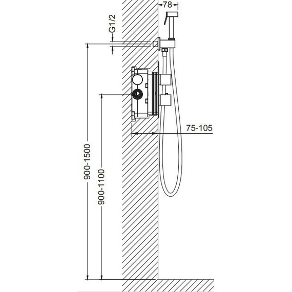 Набор для гигиенического душа с термостатом Timo Petruma 5089/17SM, золото матовое - фото 2