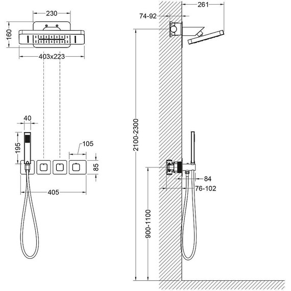 Душевая система для душа с термостатом Timo Petruma SX-5249/03SM, черный матовый - фото 2