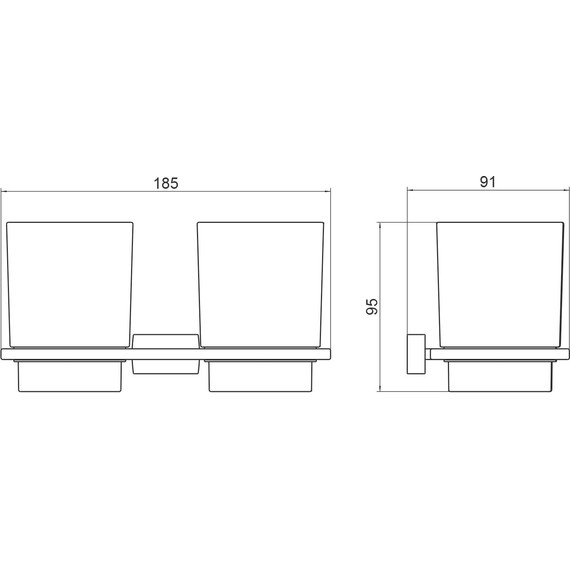 Стакан двойной для зубных щеток Timo Torne 43034/03, черный матовый - фото 2