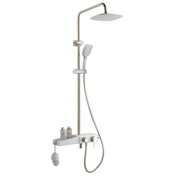 Душевая стойка Azario AZ-801-1, белый/золото, Цвет производителя: белый, золото - фото 