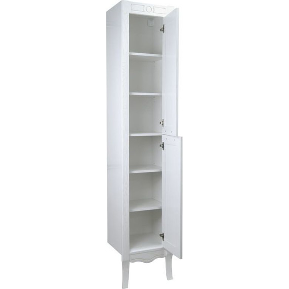 Пенал напольный Azario Carolina 40 см, универсальный, белый/серебро - фото 2