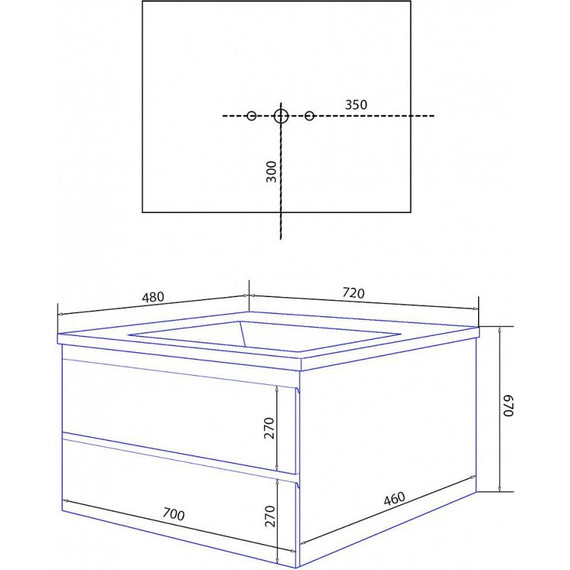 Тумба подвесная с раковиной Azario Мила 70 см CS00082786 - фото, картинка 5 Тумба подвесная с раковиной Azario Мила 70 см CS00082786 - фото 5