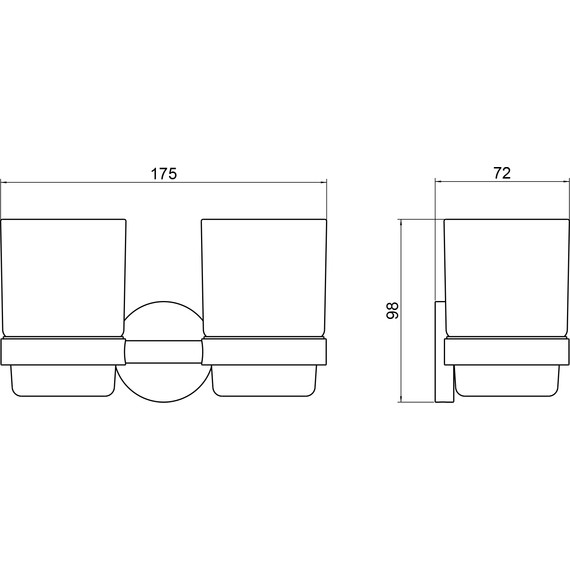 Стакан двойной для зубных щеток Timo Selene 13034/17, золото матовое - фото 2