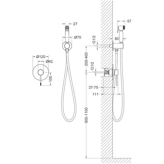 Набор для гигиенического душа Timo Saona 2389/16SM, белый матовый - фото 4