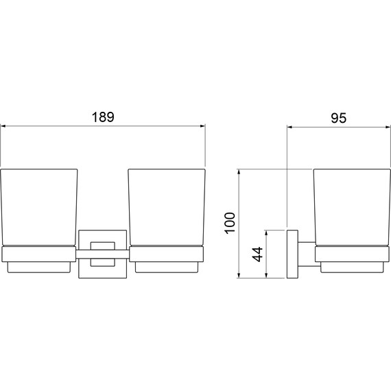 Стакан двойной для зубных щеток Timo Selene 17034/17, золото матовое - фото 2