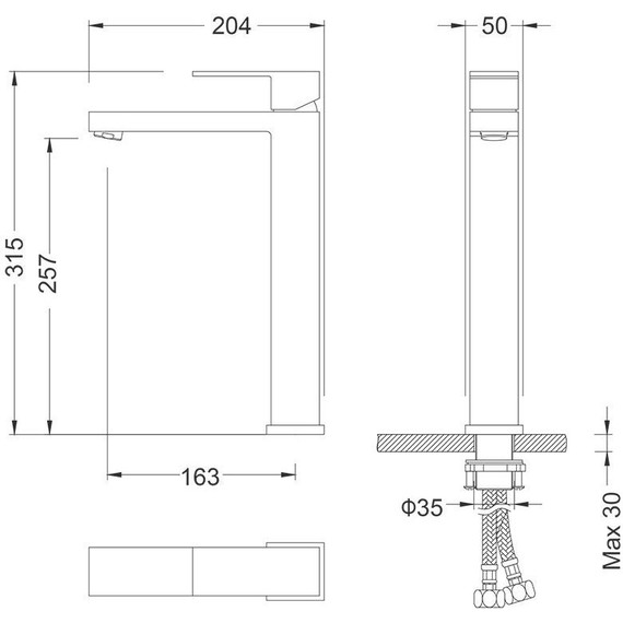 Смеситель для раковины высокий Timo Selene 3011/16F, белый матовый - фото 2