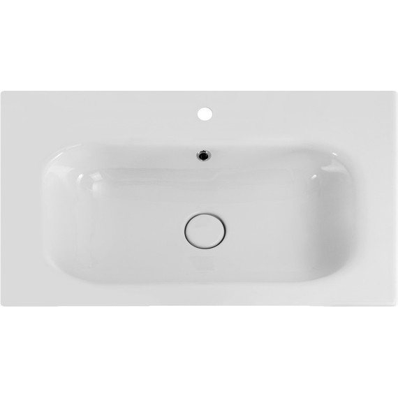 Тумба подвесная с раковиной Cezares DUET-800-2C-SO-BL 80 см, Bianco Lucido - фото 3