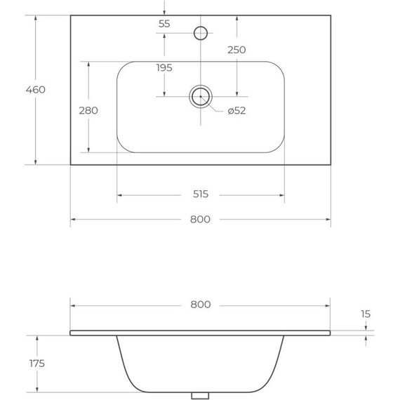 Тумба подвесная с раковиной Cezares DUET-800-2C-SO-BL 80 см, Bianco Lucido - фото 4