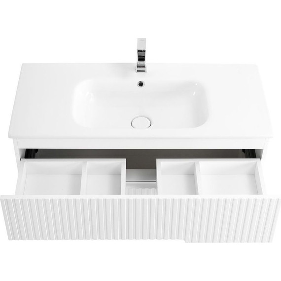 Тумба подвесная с раковиной Cezares DUET-1000-2C-SO-BL 100 см, Bianco Lucido - фото 5