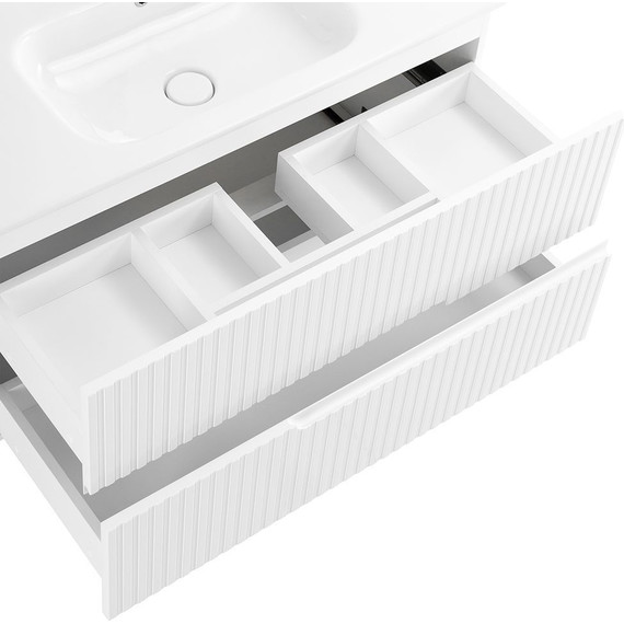 Тумба подвесная с раковиной Cezares DUET-1000-2C-SO-BL 100 см, Bianco Lucido - фото 8