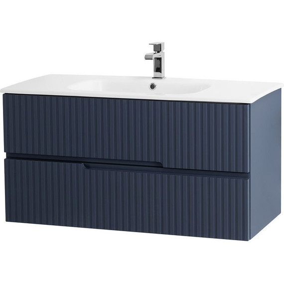 Тумба подвесная с раковиной Cezares DUET-1000-2C-SO-GR-P 100 см, Grafito - фото 3