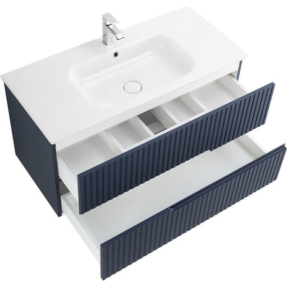 Тумба подвесная с раковиной Cezares DUET-1000-2C-SO-GR-P 100 см, Grafito - фото 7