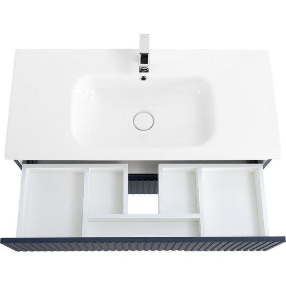 Тумба подвесная с раковиной Cezares DUET-1000-2C-SO-GR-P 100 см, Grafito - фото 9