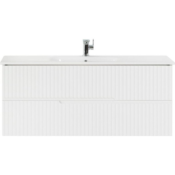 Тумба подвесная с раковиной Cezares DUET-1200-2C-SO-BL 120 см, Bianco Lucido - фото 
