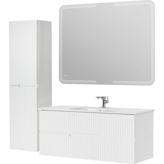 Тумба подвесная с раковиной Cezares DUET-1200-2C-SO-BL 120 см, Bianco Lucido - фото 8