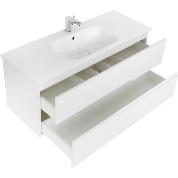 Тумба подвесная с раковиной Cezares DUET-1200-2C-SO-BO 120 см, Bianco Opaco - фото 4