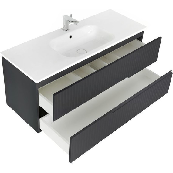 Тумба подвесная с раковиной Cezares DUET-1200-2C-SO-GR-P 120 см, Grafito - фото 3