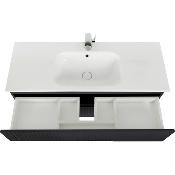 Тумба подвесная с раковиной Cezares DUET-1200-2C-SO-GR-P 120 см, Grafito - фото 4