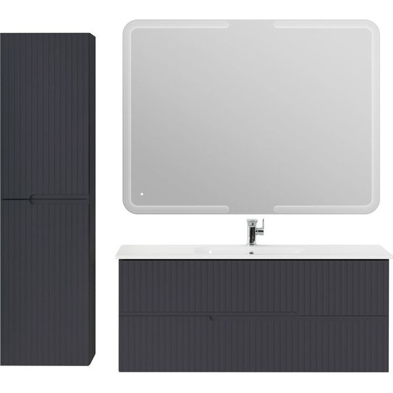 Тумба подвесная с раковиной Cezares DUET-1200-2C-SO-GR-P 120 см, Grafito - фото 5