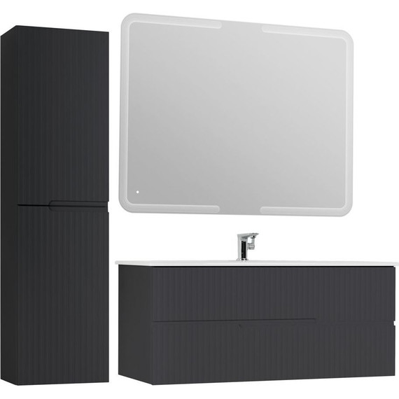 Тумба подвесная с раковиной Cezares DUET-1200-2C-SO-GR-P 120 см, Grafito - фото 6