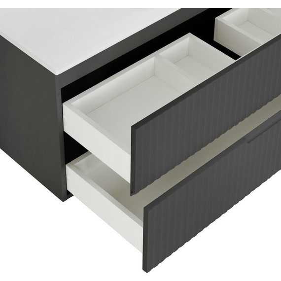 Тумба подвесная с раковиной Cezares DUET-1200-2C-SO-GR-P 120 см, Grafito - фото 8