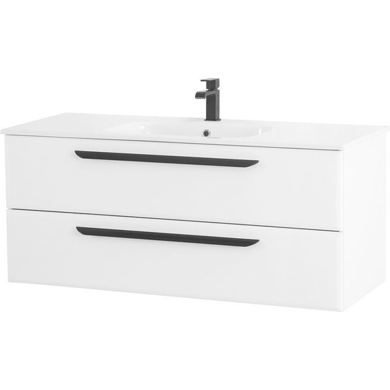 Тумба подвесная с раковиной Cezares ECO-1200-2C-SO-BL 120 см, Bianco Lucido - фото 2