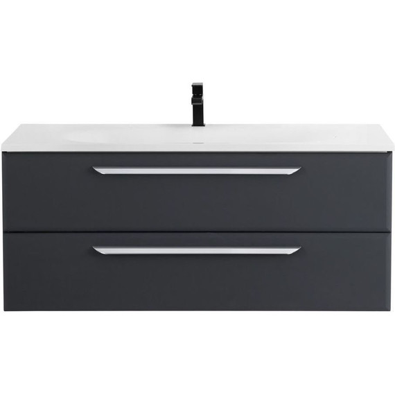 Тумба подвесная с раковиной Cezares ECO-1200-2C-SO-GR-P 120 см, Grafito - фото 