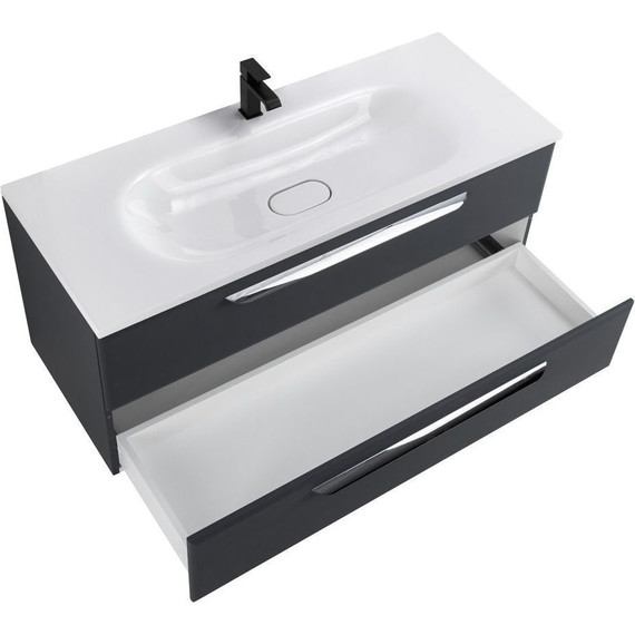 Тумба подвесная с раковиной Cezares ECO-1200-2C-SO-GR-P 120 см, Grafito - фото 3